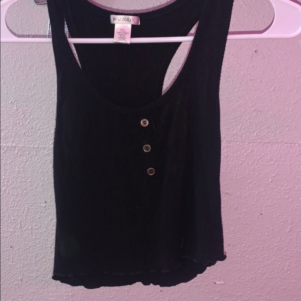 Black tank crop top
